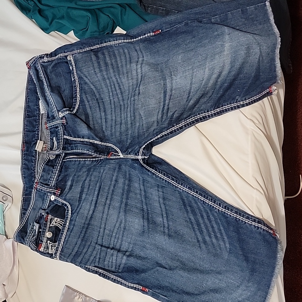 True religion denim shorts